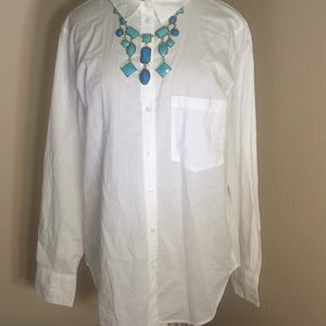 H&M White Button Down Size 10. New with tags